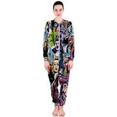 Vintage Horror Collage Pattern Onepiece Jumpsuit (ladies)