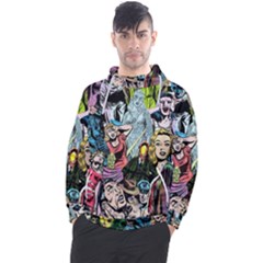 Vintage Horror Collage Pattern Men s Pullover Hoodie