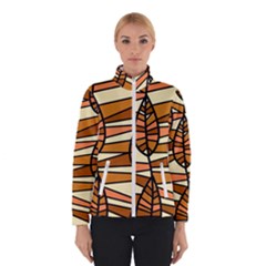 Autumn Leaf Mosaic Seamless Women s Bomber Jacket