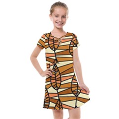 Autumn Leaf Mosaic Seamless Kids  Cross Web Dress by Hannah976