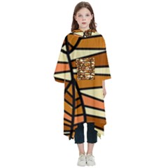 Autumn Leaf Mosaic Seamless Kids  Hooded Rain Ponchos