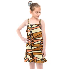 Autumn Leaf Mosaic Seamless Kids  Overall Dress by Hannah976