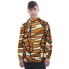 Autumn Leaf Mosaic Seamless Men s Front Pocket Pullover Windbreaker