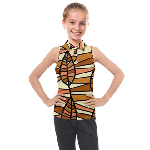 Autumn Leaf Mosaic Seamless Kids  Sleeveless Polo T-shirt by Hannah976