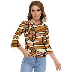 Autumn Leaf Mosaic Seamless Bell Sleeve Top