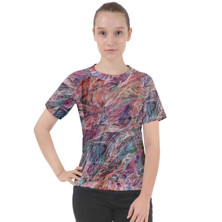 Abstract Summer Flow Women s Sport Raglan T-Shirt