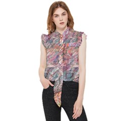 Abstract Summer Flow Frill Detail Shirt