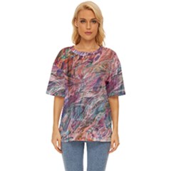 Abstract Summer Flow Oversized Basic T-shirt by kaleidomarblingart