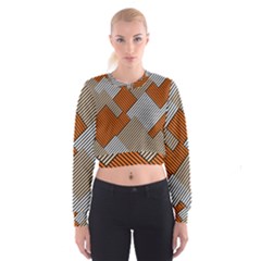 Abstract Pattern Line Art Design Decoration Cropped Sweatshirt