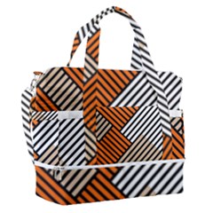 Abstract Pattern Line Art Design Decoration Sports Shoulder Bag With Shoes Compartment by Ravend