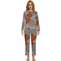 Abstract Pattern Line Art Design Decoration Womens  Long Sleeve Lightweight Pajamas Set by Ravend