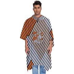 Abstract Pattern Line Art Design Decoration Men s Hooded Rain Ponchos by Ravend