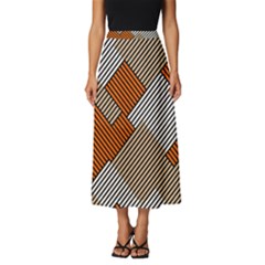 Abstract Pattern Line Art Design Decoration Classic Midi Chiffon Skirt by Ravend