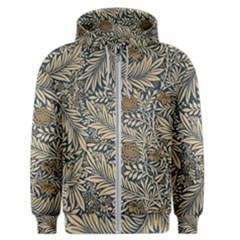 Brown Vintage Background Vintage Floral Pattern Men s Zipper Hoodie