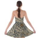 Brown Vintage Background Vintage Floral Pattern Strapless Bra Top Dress View2