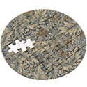 Brown Vintage Background Vintage Floral Pattern Wooden Puzzle Round View3