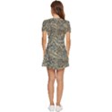 Brown Vintage Background Vintage Floral Pattern V-Neck High Waist Chiffon Mini Dress View4