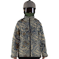 Brown Vintage Background Vintage Floral Pattern Men s Zip Ski And Snowboard Waterproof Breathable Jacket