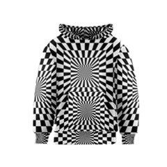 Optical-illusion-chessboard-tunnel Kids  Pullover Hoodie