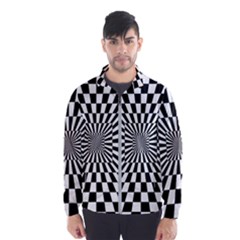 Optical-illusion-chessboard-tunnel Men s Windbreaker