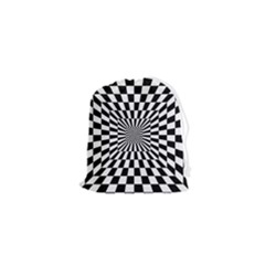 Optical-illusion-chessboard-tunnel Drawstring Pouch (xs) by Bedest