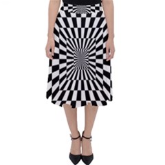 Optical-illusion-chessboard-tunnel Classic Midi Skirt by Bedest