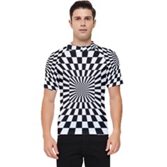 Optical-illusion-chessboard-tunnel Men s Short Sleeve Rash Guard by Bedest