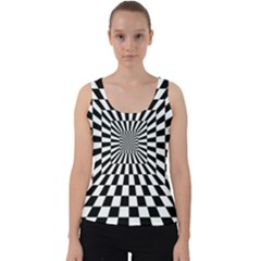 Optical-illusion-chessboard-tunnel Velvet Tank Top by Bedest