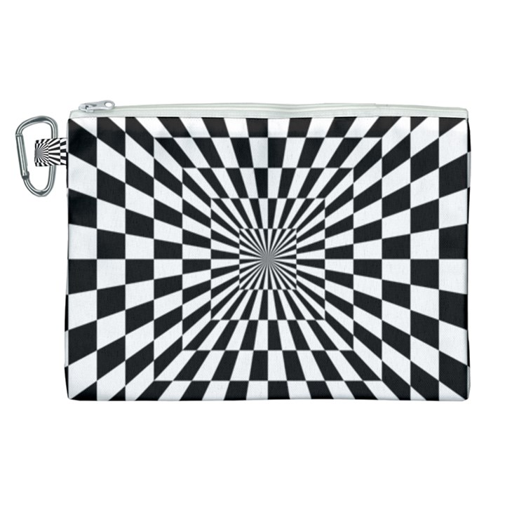 Optical-illusion-chessboard-tunnel Canvas Cosmetic Bag (XL)