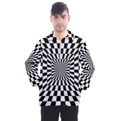 Optical-illusion-chessboard-tunnel Men s Half Zip Pullover