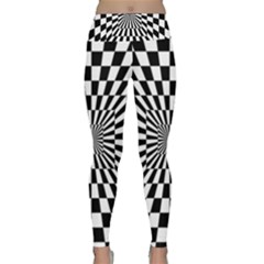 Optical-illusion-chessboard-tunnel Lightweight Velour Classic Yoga Leggings by Bedest