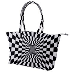 Optical-illusion-chessboard-tunnel Canvas Shoulder Bag by Bedest