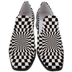 Optical-illusion-chessboard-tunnel Women Slip On Heel Loafers by Bedest