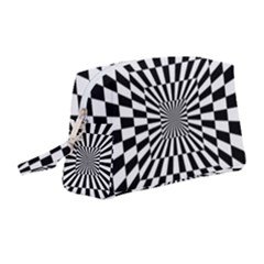 Optical-illusion-chessboard-tunnel Wristlet Pouch Bag (medium) by Bedest