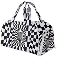 Optical-illusion-chessboard-tunnel Burner Gym Duffle Bag by Bedest