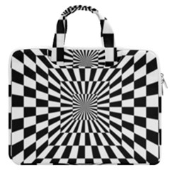 Optical-illusion-chessboard-tunnel Macbook Pro 13  Double Pocket Laptop Bag by Bedest