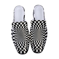 Optical-illusion-chessboard-tunnel Women s Classic Backless Heels by Bedest