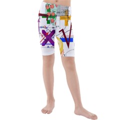 Mathematics Formula Physics School Kids  Mid Length Swim Shorts by Bedest