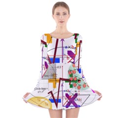 Mathematics Formula Physics School Long Sleeve Velvet Skater Dress