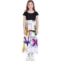 Mathematics Formula Physics School Kids  Flared Maxi Skirt by Bedest