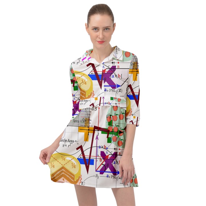 Mathematics Formula Physics School Mini Skater Shirt Dress