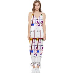 Mathematics Formula Physics School Sleeveless Tie Ankle Chiffon Jumpsuit