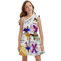 Mathematics Formula Physics School Kids  One Shoulder Party Dress by Bedest