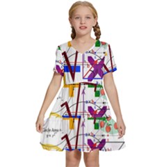 Mathematics Formula Physics School Kids  Short Sleeve Tiered Mini Dress by Bedest