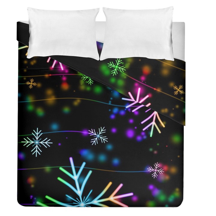 Snowflakes Snow Winter Christmas Duvet Cover Double Side (Queen Size)