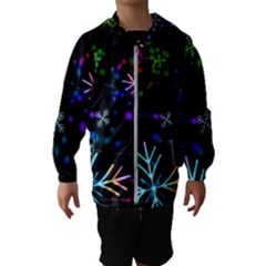 Snowflakes Snow Winter Christmas Kids  Hooded Windbreaker