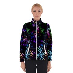 Snowflakes Snow Winter Christmas Women s Bomber Jacket