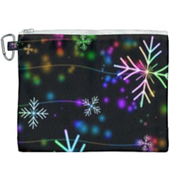 Snowflakes Snow Winter Christmas Canvas Cosmetic Bag (xxxl) by Bedest