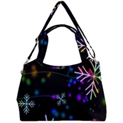 Snowflakes Snow Winter Christmas Double Compartment Shoulder Bag by Bedest