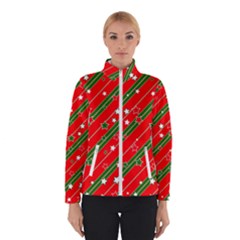 Christmas-paper-star-texture     - Women s Bomber Jacket